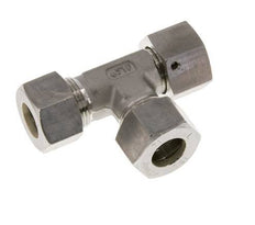 Raccord à compression en té à angle droit 15L en acier inoxydable avec émerillon 315 bar FKM Ajustable ISO 8434-1