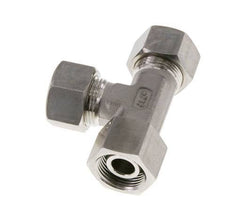 Raccord à compression en té à angle droit 15L en acier inoxydable avec émerillon 315 bar FKM Ajustable ISO 8434-1