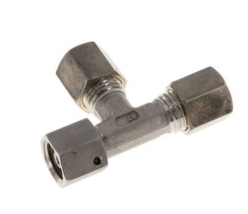 6S Stainless Steel Right Angle Tee Compression Fitting with Swivel 500 bar FKM Adjustable ISO 8434-1