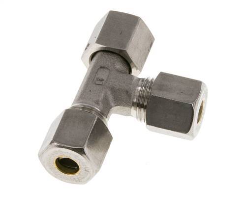 8S Raccord à compression en T à angle droit en acier inoxydable avec pivot 500 bar FKM Réglable ISO 8434-1