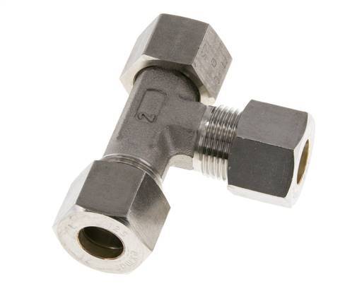 12S Stainless Steel Right Angle Tee Compression Fitting with Swivel 400 bar FKM Adjustable ISO 8434-1