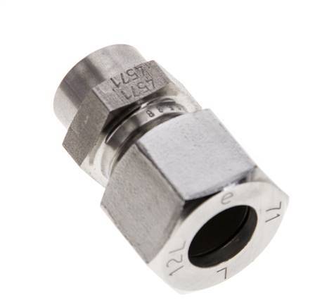 12L & 16mm Stainless Steel Straight Cutting Fitting with Welding End 315 bar ISO 8434-1