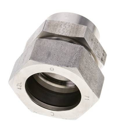 42L & 46mm Stainless Steel Straight Cutting Fitting with Welding End 160 bar ISO 8434-1