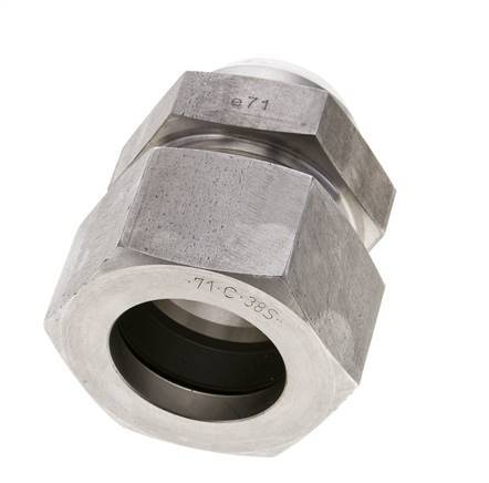 38S & 44mm Stainless Steel Straight Cutting Fitting with Welding End 315 bar ISO 8434-1