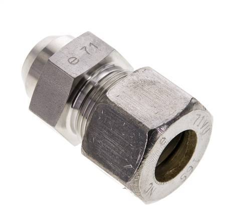 16S & 21mm Stainless Steel Straight Compression Fitting with Welding End 400 bar ISO 8434-1