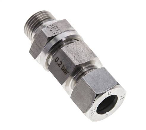 Hydraulic Check Valve Cutting Ring 15L (M22x1.5) & G1/2'' Male Stainless Steel 0.2-250bar (3-3625)psi Tube-Thread ISO 8434-1