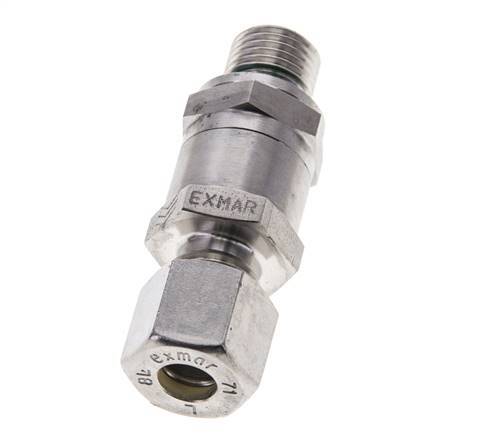 Hydraulic Check Valve Compression Ring 8L (M14x1.5) & G1/4'' Male Stainless Steel 1-250bar (15-3625)psi Thread-Tube ISO 8434-1