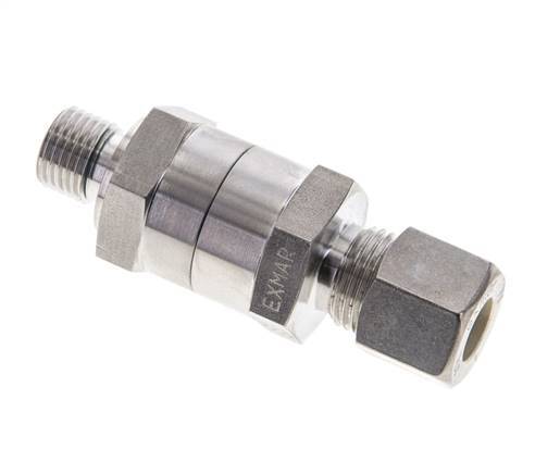 Hydraulic Check Valve Compression Ring 10L (M16x1.5) & G1/4'' Male Stainless Steel 1-250bar (15-3625)psi Thread-Tube ISO 8434-1