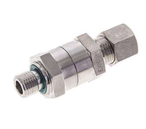 Hydraulic Check Valve Compression Ring 10L (M16x1.5) & G1/4'' Male Stainless Steel 1-250bar (15-3625)psi Thread-Tube ISO 8434-1