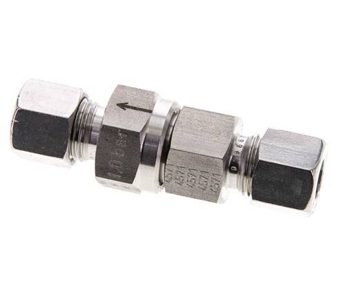 Clapet anti-retour hydraulique à bague coupante 10L (M16x1.5) Acier inoxydable 1-250bar (15-3625)psi ISO 8434-1