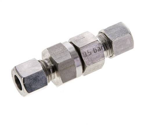 Clapet anti-retour hydraulique Bague coupante 10L (M16x1.5) Acier inoxydable 0.5-250bar (7-3625)psi ISO 8434-1