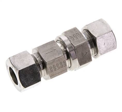 Clapet anti-retour hydraulique à bague coupante 15L (M22x1.5) Acier inoxydable 1-250bar (15-3625)psi ISO 8434-1