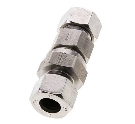 Hydraulic Check Valve Cutting Ring 15L (M22x1.5) Stainless Steel 1-250bar (15-3625)psi ISO 8434-1