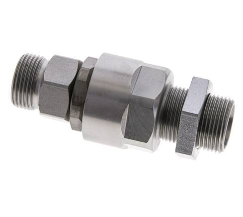 15L Acier zingué Joint tournant à bille Raccord de coupe Bulkhead 315 bar NBR ISO 8434-1