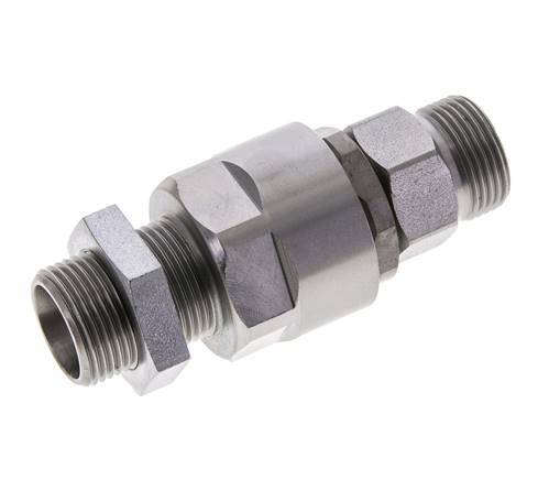 15L Acier zingué Joint tournant à bille Raccord de coupe Bulkhead 315 bar NBR ISO 8434-1