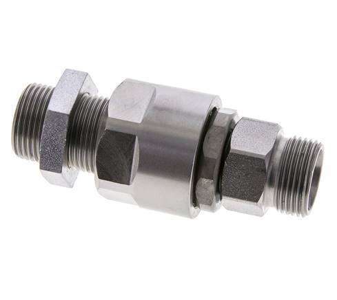 15L Acier zingué Joint tournant à bille Raccord de coupe Bulkhead 315 bar NBR ISO 8434-1