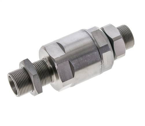 18L Acier zingué Joint tournant à bille Raccord de coupe Bulkhead 315 bar NBR ISO 8434-1