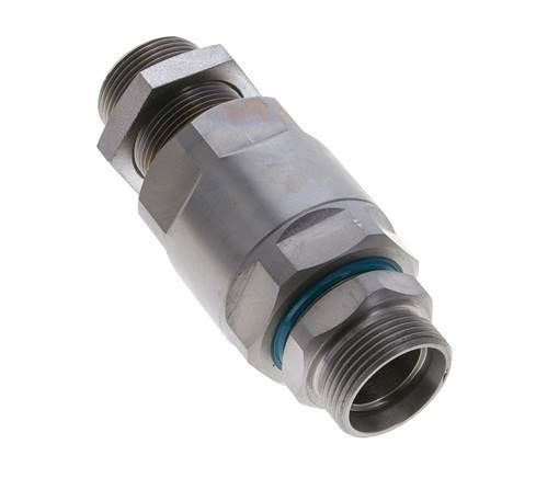 28L Zink plated Steel Ball-Guided Swivel Joint Cutting Fitting Bulkhead 160 bar NBR ISO 8434-1