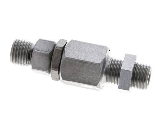 6S Zink plated Steel Ball-Guided Swivel Joint Cutting Fitting Bulkhead 350 bar NBR ISO 8434-1
