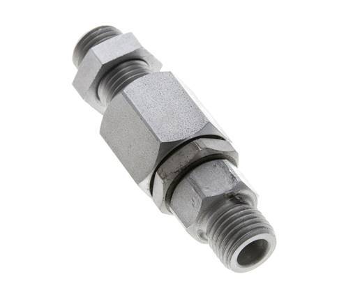 6S Acier zingué Joint tournant à bille Raccord coupant Cloison 350 bar NBR ISO 8434-1