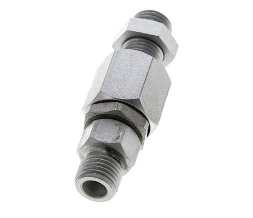 6S Acier zingué Joint tournant à bille Raccord coupant Cloison 350 bar NBR ISO 8434-1