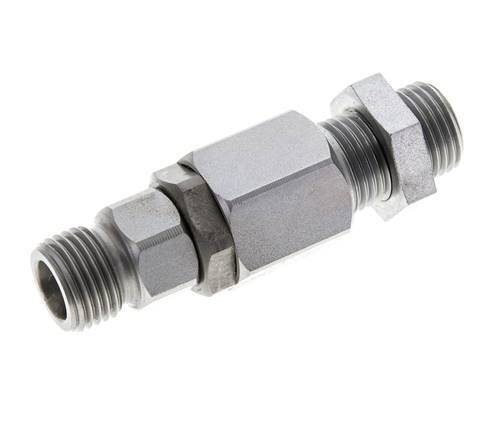 8S Zink plated Steel Ball-Guided Swivel Joint Cutting Fitting Bulkhead 350 bar NBR ISO 8434-1