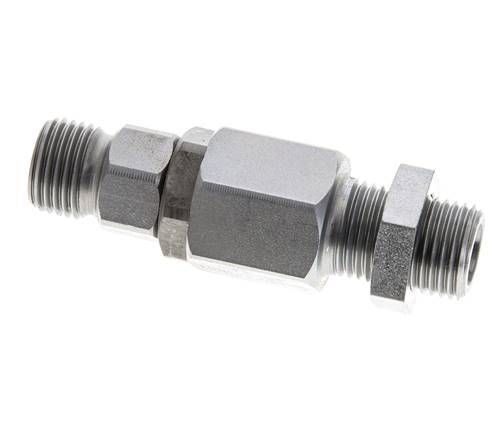 8S Zink plated Steel Ball-Guided Swivel Joint Cutting Fitting Bulkhead 350 bar NBR ISO 8434-1