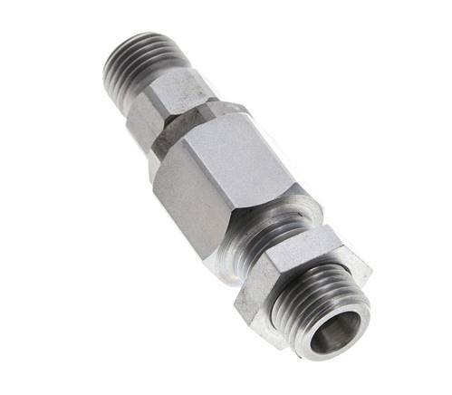 8S Acier zingué Joint tournant à bille Raccord coupant Cloison 350 bar NBR ISO 8434-1