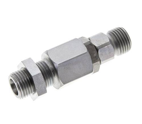 8S Acier zingué Joint tournant à bille Raccord coupant Cloison 350 bar NBR ISO 8434-1