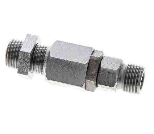 8S Acier zingué Joint tournant à bille Raccord coupant Cloison 350 bar NBR ISO 8434-1