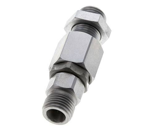 8S Acier zingué Joint tournant à bille Raccord coupant Cloison 350 bar NBR ISO 8434-1