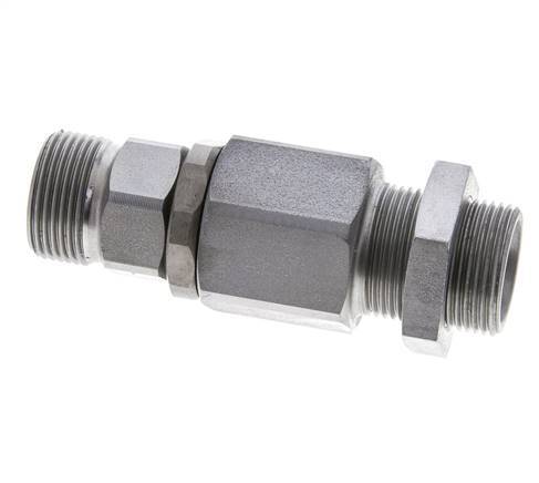 16S Acier zingué Joint tournant à bille Raccord coupant Cloison 350 bar NBR ISO 8434-1