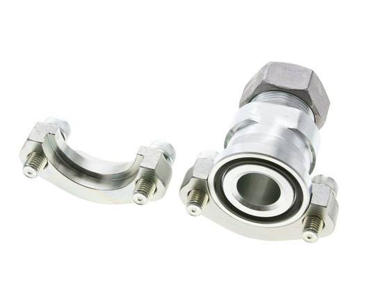 1-1/4'' SAE Flange 3000 PSI Steel with 28L (M36x2) ISO 6162-1