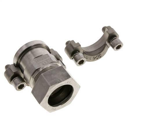 Bride 1-1/4'' SAE 3000 PSI en acier inoxydable avec 35L (M45x2) ISO 6162-1