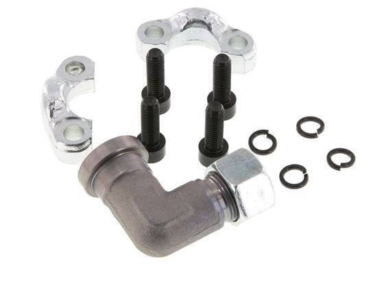 Coude 1/2'' SAE Bride 3000 PSI Acier avec 15L (M22x1.5) ISO 6162-1