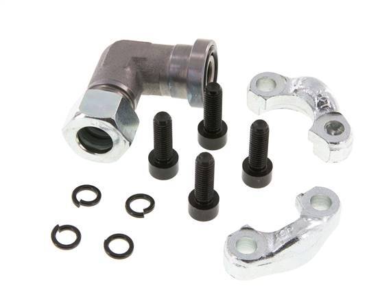 Coude 1/2'' SAE Bride 3000 PSI Acier avec 15L (M22x1.5) ISO 6162-1