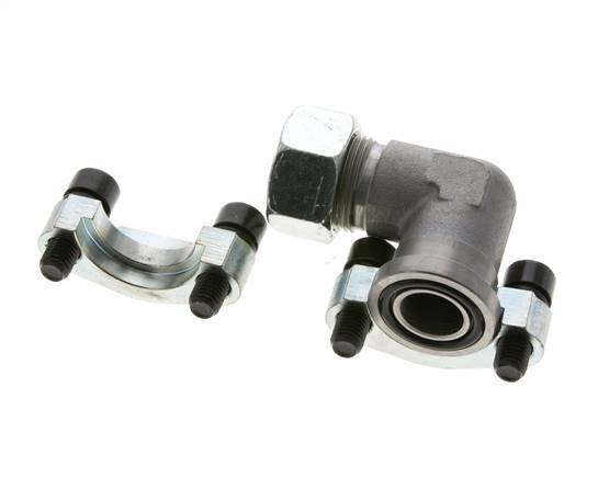 Coude 3/4'' SAE Bride 3000 PSI Acier avec 22L (M30x2) ISO 6162-1