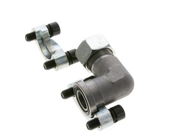 Coude 3/4'' SAE Bride 3000 PSI Acier avec 22L (M30x2) ISO 6162-1