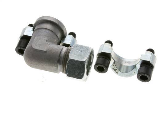 Coude 3/4'' SAE Bride 3000 PSI Acier avec 22L (M30x2) ISO 6162-1