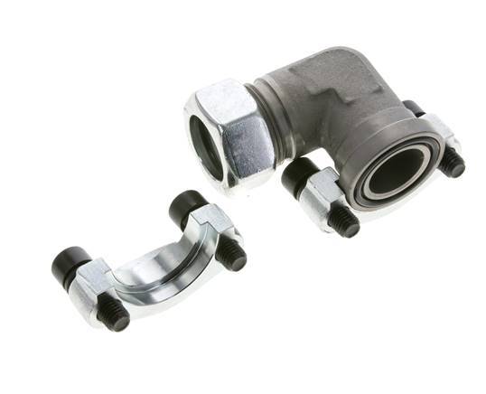 Coude 1'' SAE Bride 3000 PSI Acier avec 28L (M36x2) ISO 6162-1