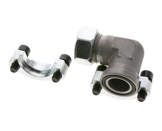 Coude 1'' SAE Bride 3000 PSI Acier avec 28L (M36x2) ISO 6162-1