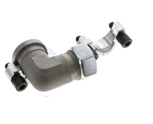 Coude 1'' SAE Bride 3000 PSI Acier avec 28L (M36x2) ISO 6162-1