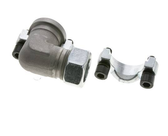 Coude 1'' SAE Bride 3000 PSI Acier avec 28L (M36x2) ISO 6162-1