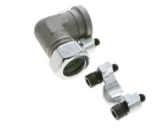 Coude 1'' SAE Bride 3000 PSI Acier avec 28L (M36x2) ISO 6162-1