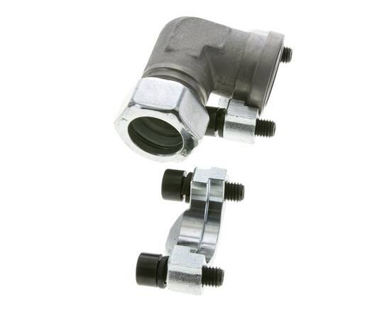 Coude 1'' SAE Bride 3000 PSI Acier avec 28L (M36x2) ISO 6162-1