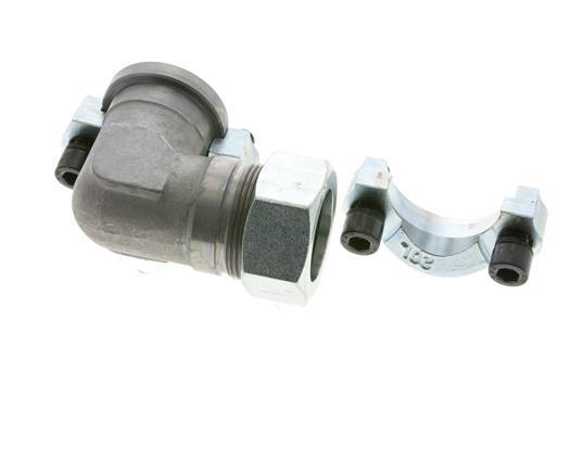 1-1/4'' Coude SAE Bride 3000 PSI Acier avec 35L (M45x2) ISO 6162-1