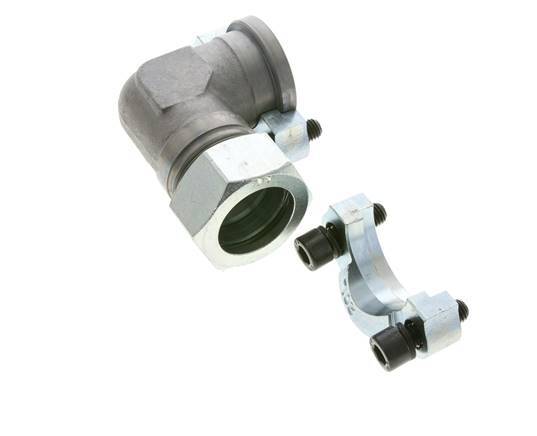 1-1/4'' Coude SAE Bride 3000 PSI Acier avec 35L (M45x2) ISO 6162-1