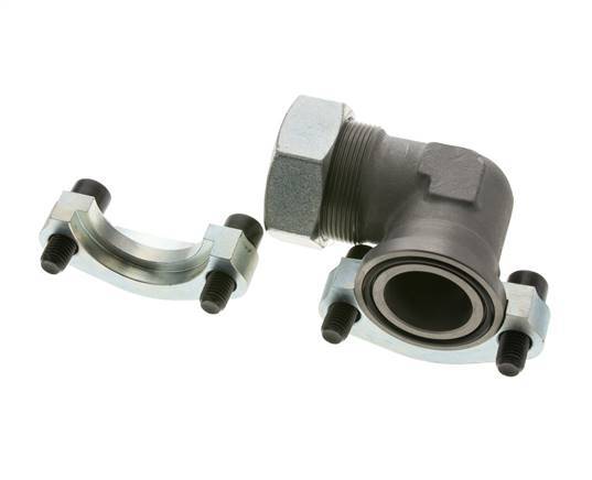 Coude 1-1/2'' Bride SAE 3000 PSI Acier avec 42L (M52x2) ISO 6162-1