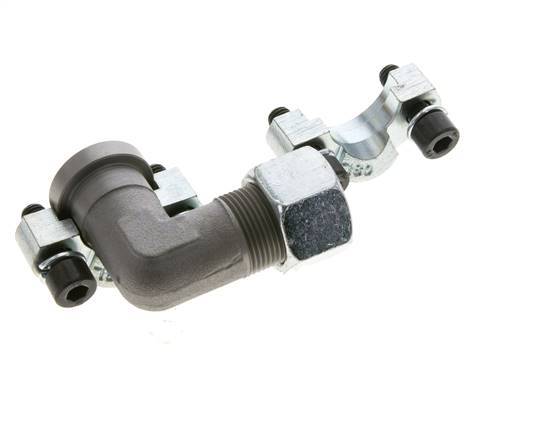 Coude 1/2'' Bride SAE 3000 PSI Acier avec 16S (M24x1.5) ISO 6162-1