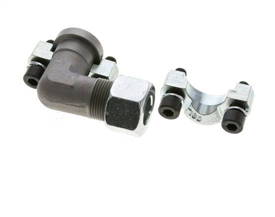 Coude 1/2'' Bride SAE 3000 PSI Acier avec 16S (M24x1.5) ISO 6162-1